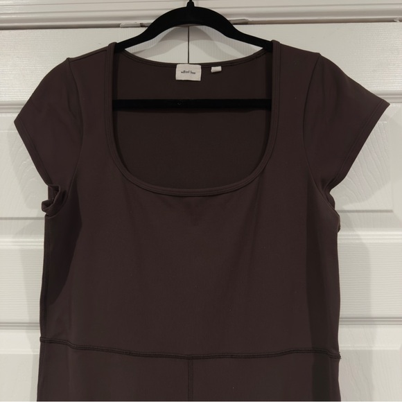 Aritzia Wilfred Free Theodora Jumpsuit Chocolate Brown Women Size XL Cap Sleeve - Picture 3 of 14